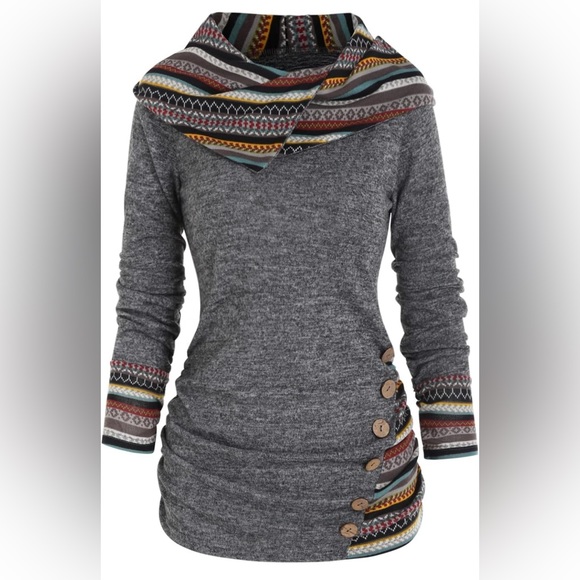 XL Boho casual lightweight hoodie. - Picture 2 of 11